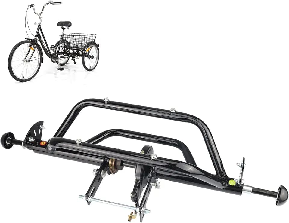 WEEROCK 20" 24" 26" Tricycle Rear Axle Tricycle Conversion Kit Single Speed/ 7 Speeds for 20 24 26 Inch Adult Tricycle, Trike, 3 Wheel Bikes，Black