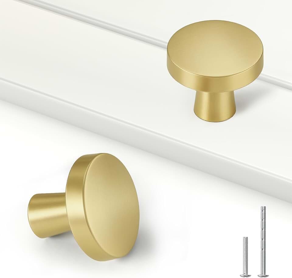 Goldenwarm 50pcs Gold Cabinet Knobs for Dresser Drawers Kitchen Hardware