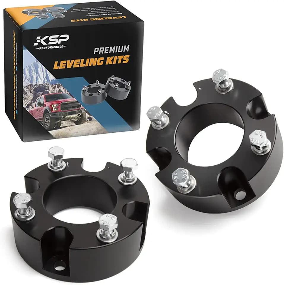 KSP 3" Tundra Front Leveling Lift Kits, 3 inch Front Strut Spacers Lift Kit for Toyota Tundra 2007-2026 Sequoia 2007-2026 2WD 2X2 4WD 4X4, 3in Suspension Level Kit (Pack of 2PCS Aluminum Lift Spacers)