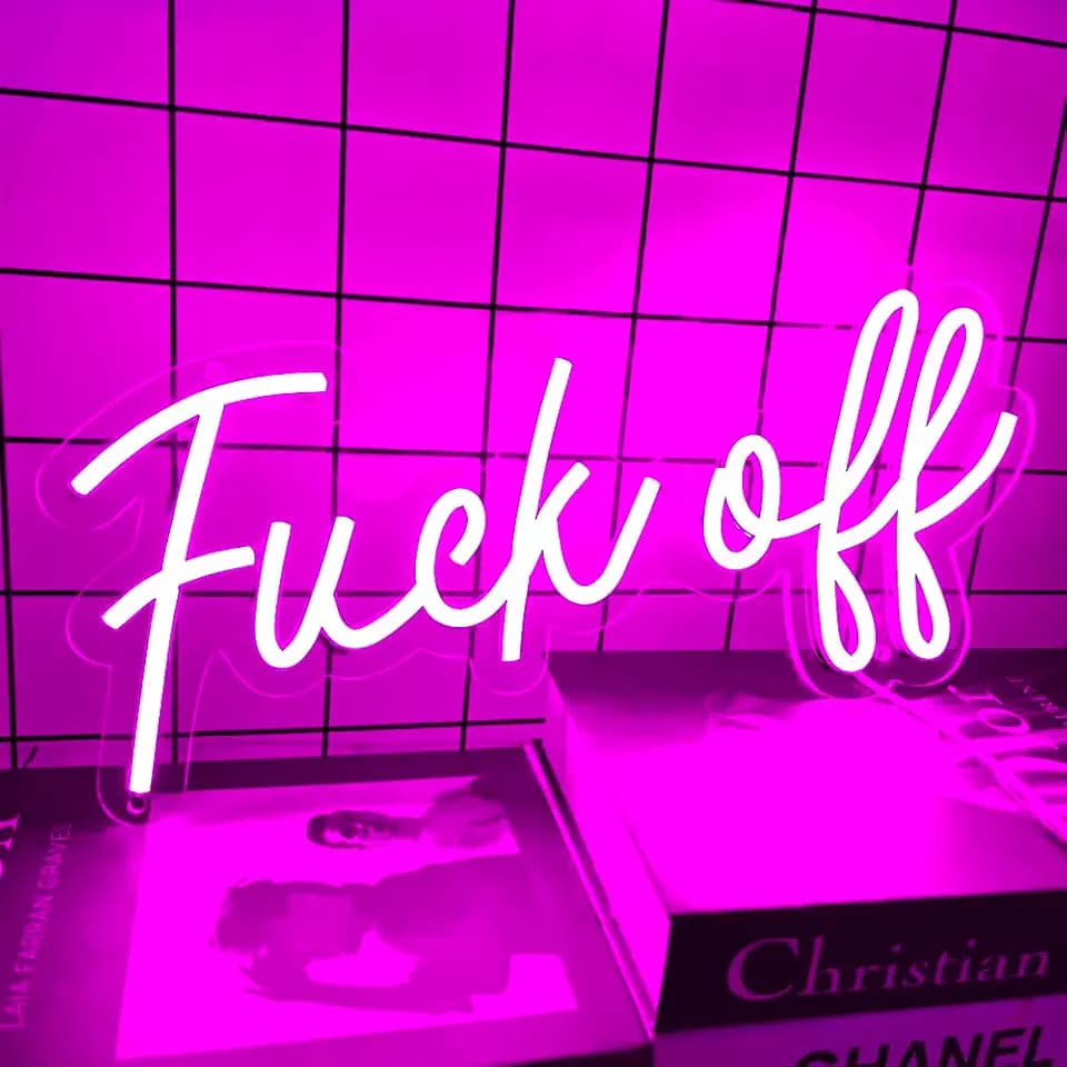 Fuck Off Neon Signs for Wall Decor, Fuck Neon Signs for Bedroom Art Decorative Letter for Party Light Decor, Bar Home Man Cave Decoration Hand Crafted Wall Hangings Neon Wall Sign Gift for Room Decor