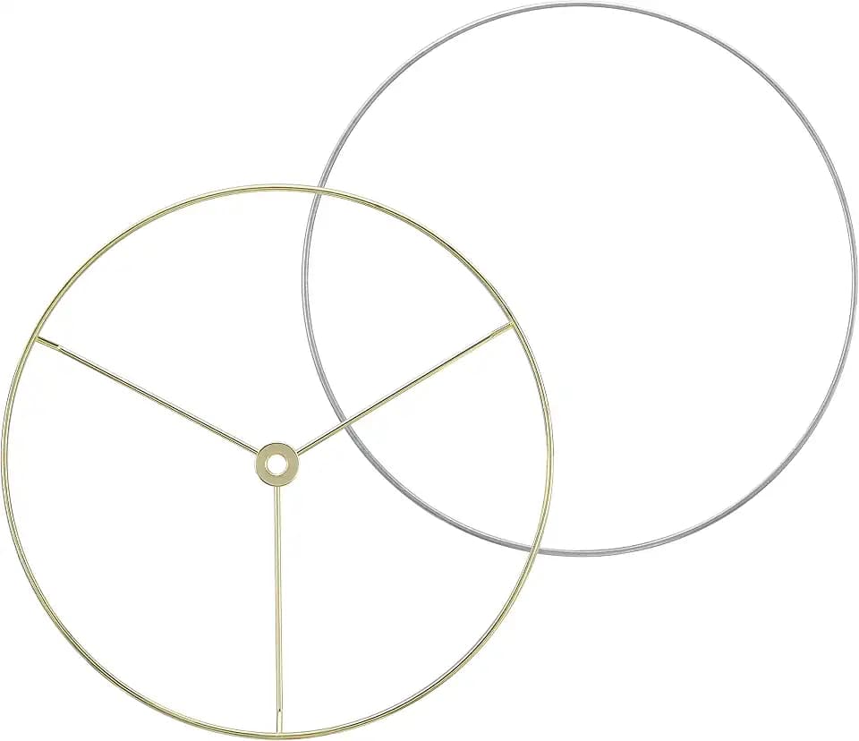 Aspen Creative 20103-11, Metal DIY Drum Lamp Shade Strong Ring, US Style Spider that Connects to Lamp Harp, Top Ring-Brass Plated/Bottom Ring-Galvanized, 12" Diameter Ring