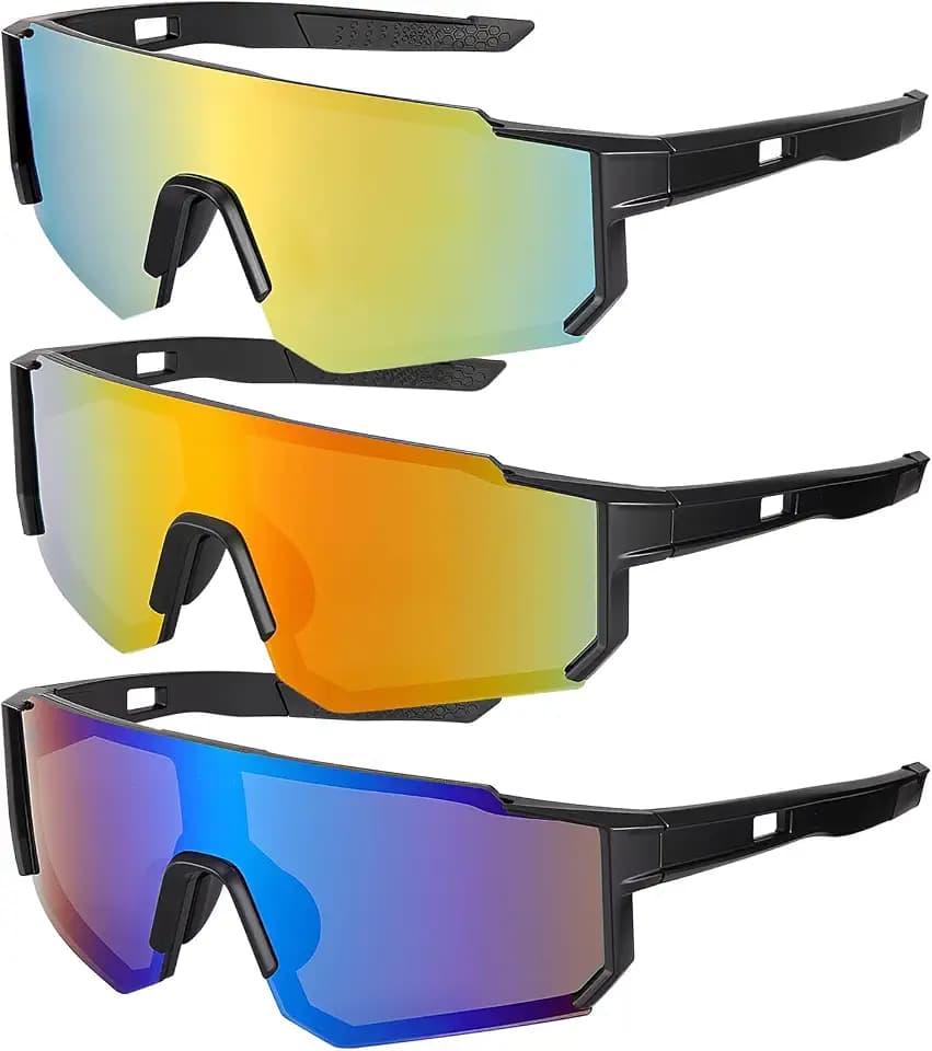 Utensilsto 3 Stück Schnelle Brille Herren Fahrradbrille UV 400 Sportbrille