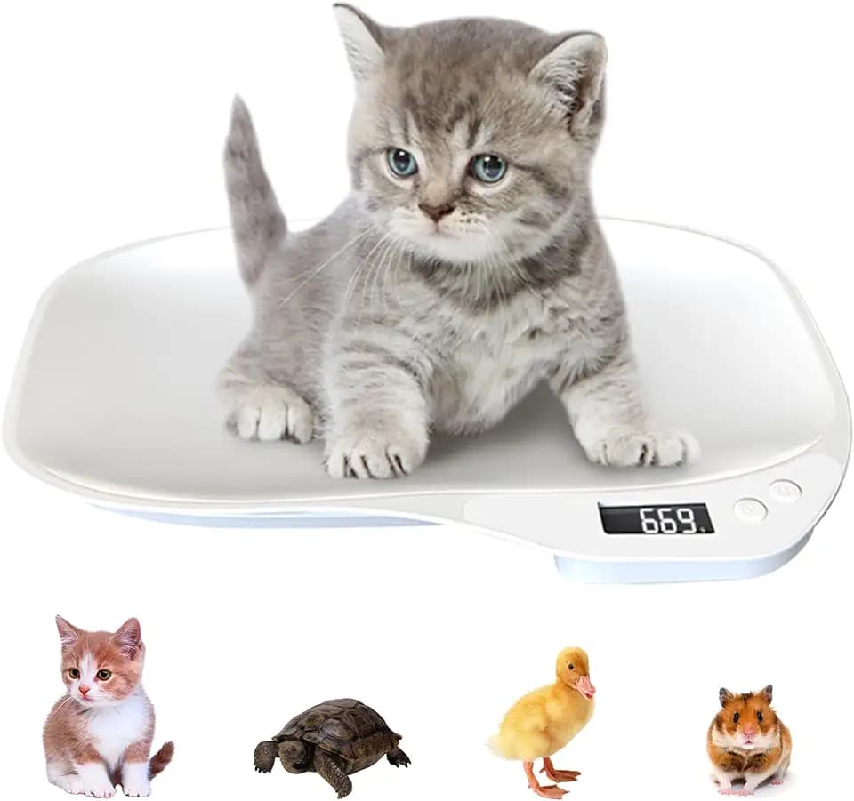 Tierwaage für Kleine Tiere, Hundewaage 15Kg (±1gram), LCD Digitale Katzenwaage mit 4 Wiegemodi (kg/oz/lb/ml), Kleine Digitalwaage Haustierwaage für Katzen,Haustiere, Küche (36 x 26cm) (15KG)