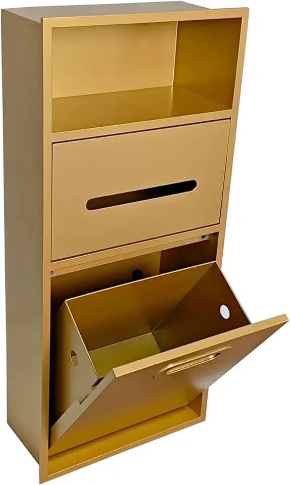 Stainless Steel Recessed Shower Nich with Built-in Trash Can(25.4X11.2IN)