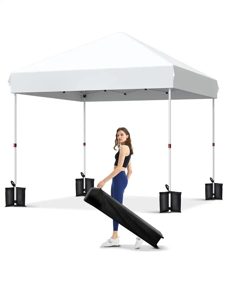 Garvee 10x10 Pop Up Canopy, Beach Ten with One Push Setup, Pure White
