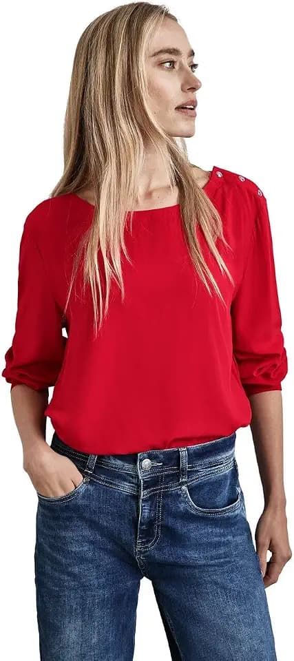 Street One Damen A345131 Bluse mit Knopf-Detail