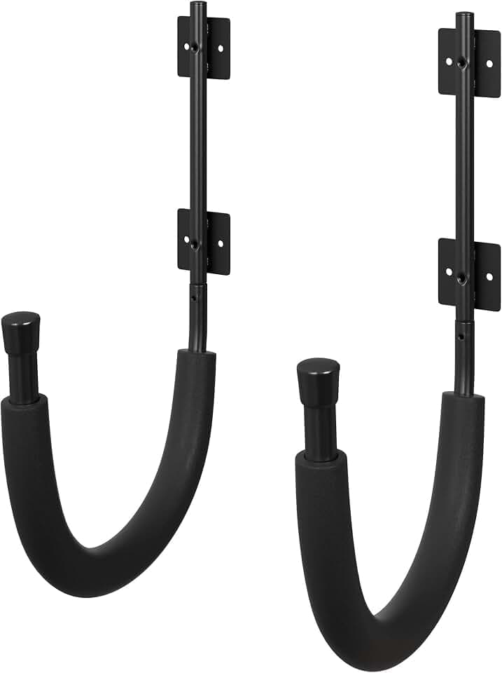 2-Pack of Kayak Storage Hook Sets - Kayak Wall Mount Hangers with 100lb Capacity Per Pair for Paddleboards, Surfboards,