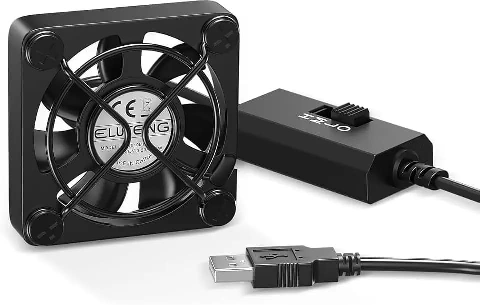 ELUTENG 40mm USB Lüfter 5V Klein Mini mit L/M/H 3 Einstellbare Geschwindigkeit, USB PC Computer Ventilator Lüfter 4cm Gehäuselüfter für Laptop/PS4 /TV Box/AV Schrank/Router