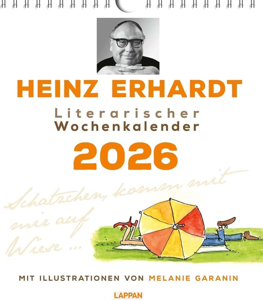 Heinz Erhardt: Literarischer Wochenkalender 2026: Illustrierter Wandkalender mit Gedichten