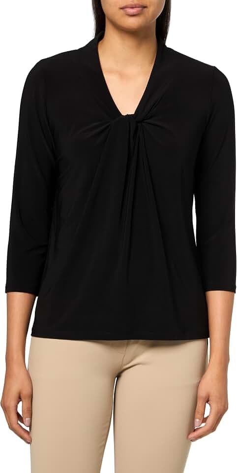 Kasper Women's Solid Ity 3q Slv Knot Front
