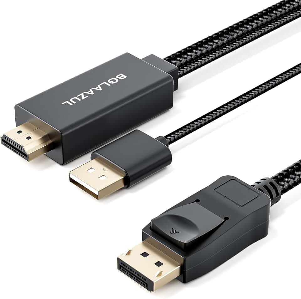 BolAAzuL HDMI to DisplayPort Adapter Cable Unidirectional 4K Male/Male