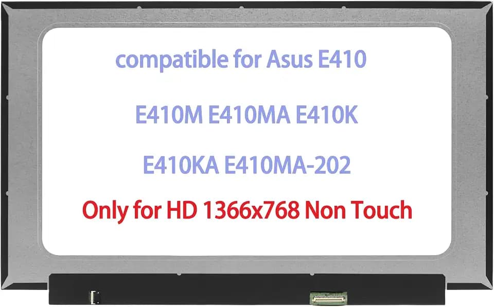 14.0" Replacement for Asus E410 E410M E410MA E410K E410KA E410MA-202 LCD Screen Replacement Display Panel HD 1366x768 (Only for Non Touch)