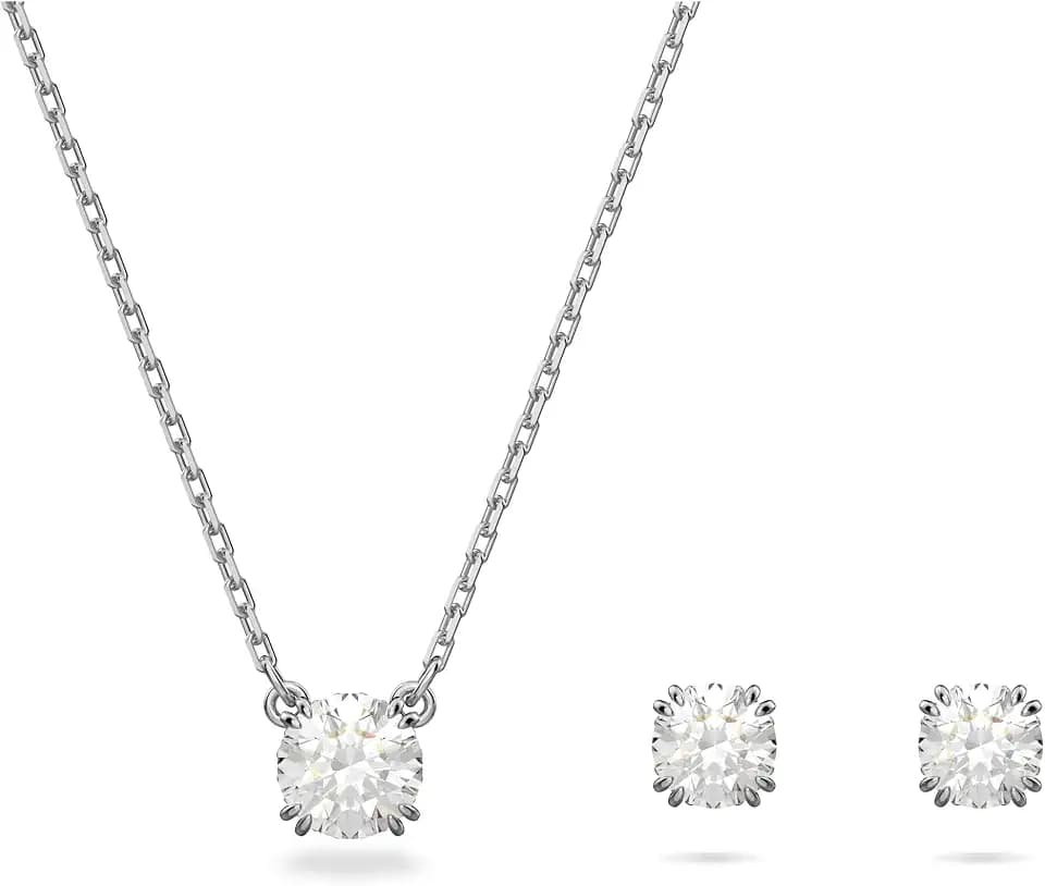 Swarovski Stilla Jewelry Set, Clear Crystals, Rhodium Finish