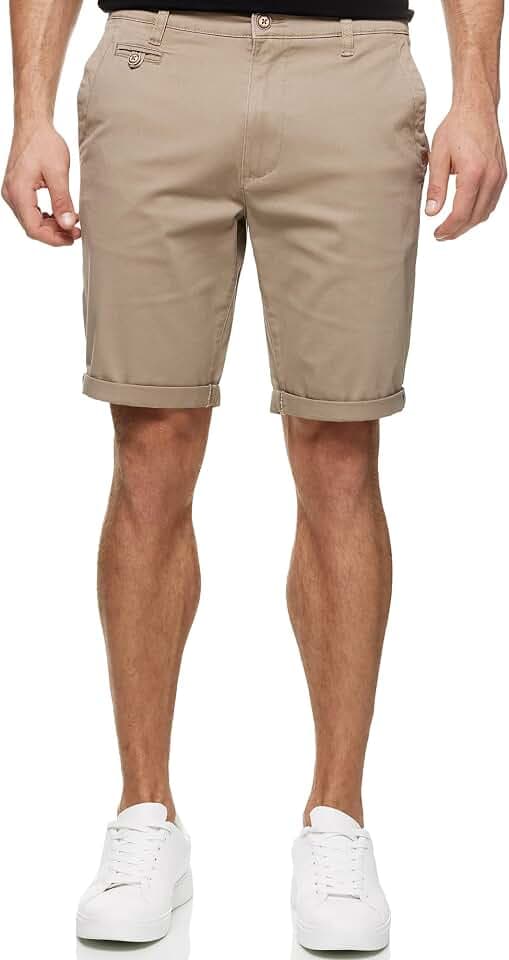 Indicode Herren Cuba leichte Chino Shorts mit Taschen aus Baumwollgemisch