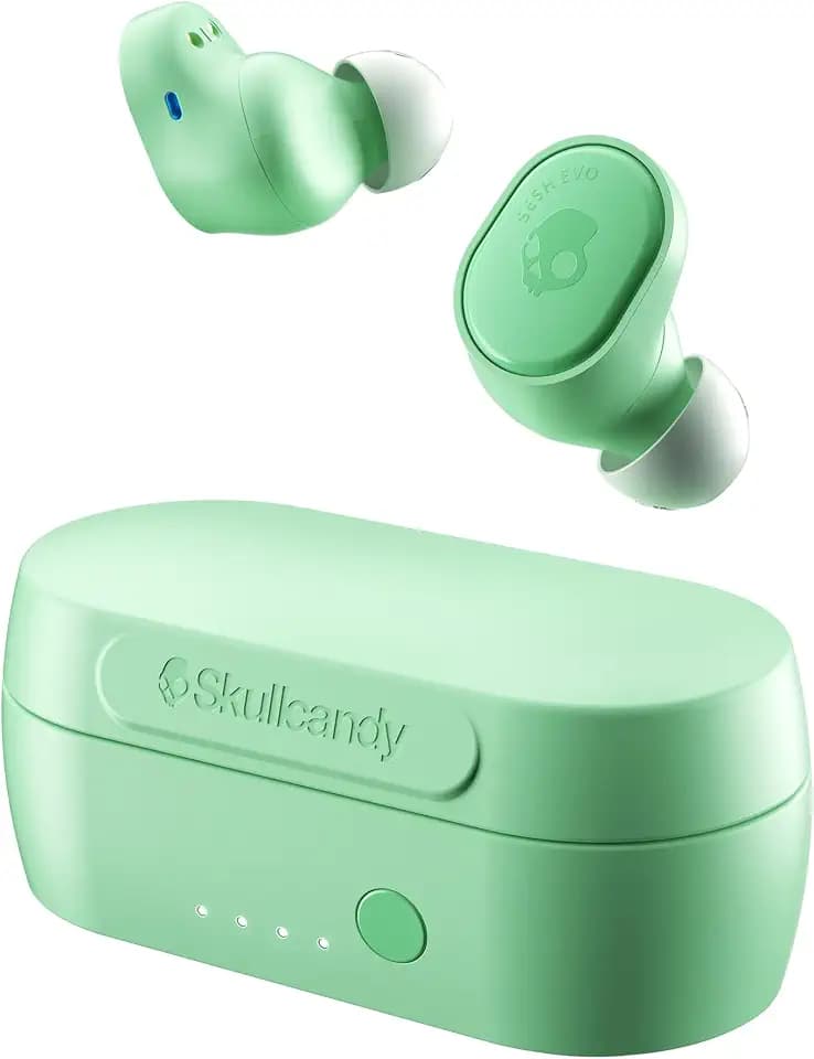 Skullcandy Sesh Evo In-Ear Bluetooth Kopfhörer mit Mikrofon, True Wireless, schweiß-, wasser- und staubresistent (IP55), bis zu 24 Stunden Gesamtakkulaufzeit - Minzgrün