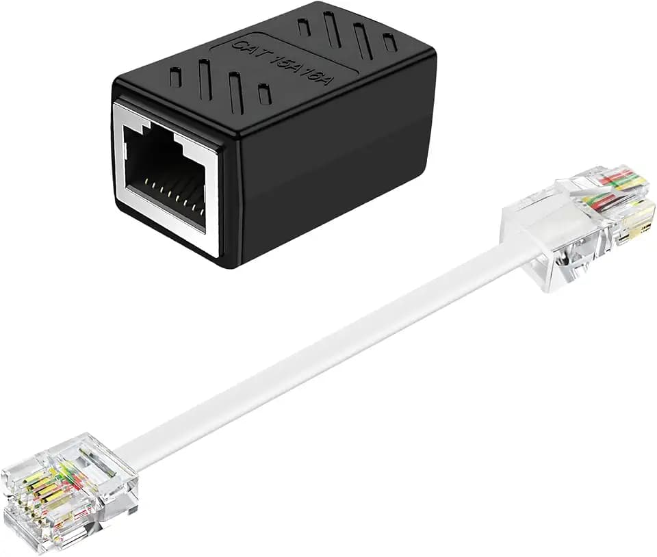 moeverEX RJ11 to RJ45 Adapter with Cable for Landline Telephone Service