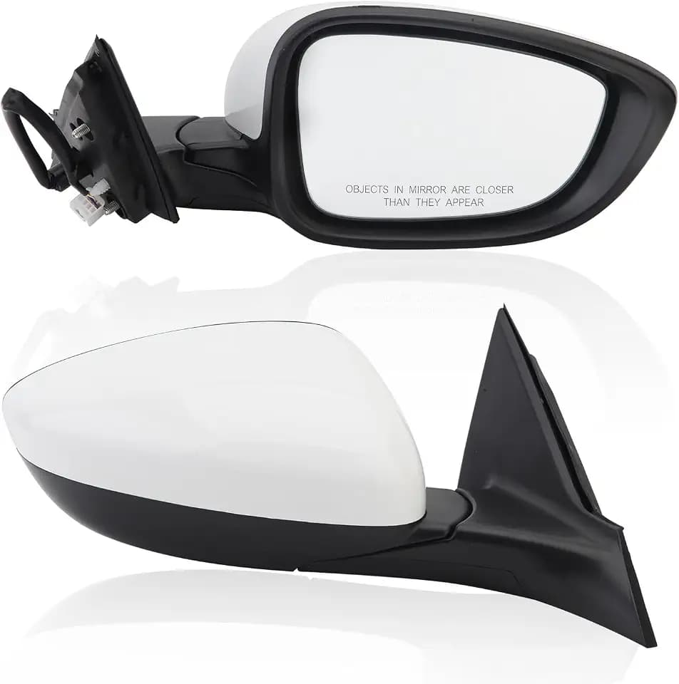 Passenger Side View Mirror Compatible with 2018 2019 2020 2021 2022 Honda Accord Sedan White Non Heated Without Signal Light 76208TVEH01