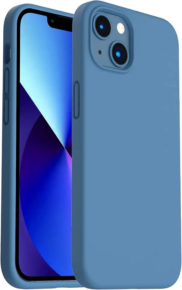 ORNARTO Designed for iPhone 13 Case, Shockproof Liquid Silicone-Blue