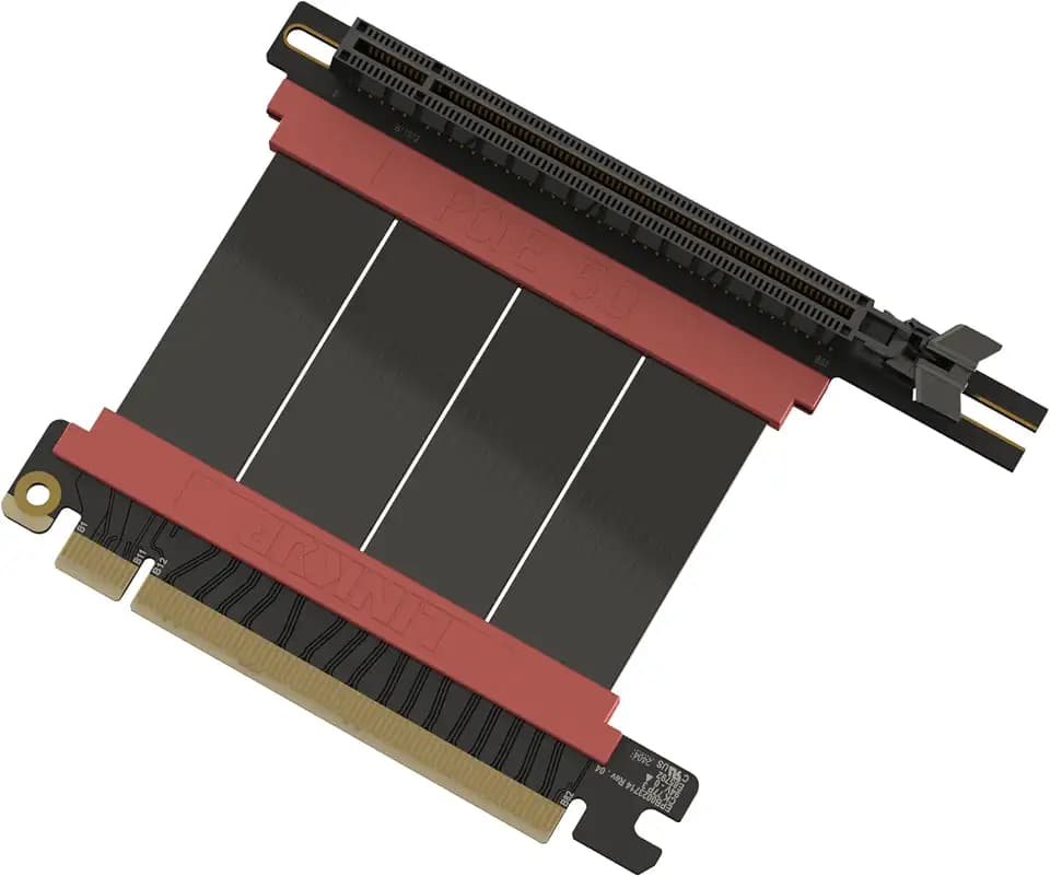 LINKUP - AVA5 PCIE 5.0 Riser-Kabel | Linkswinkel, Schwarz 5cm