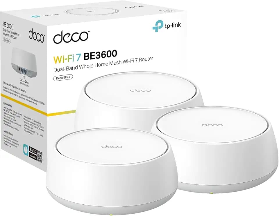 TP-Link Deco 7 BE23 Dual-Band BE3600 WiFi 7 Mesh Wi-Fi System, 3-Pack