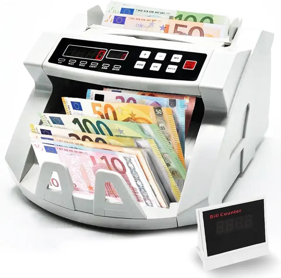 Tragbare Geldzählmaschine und Falschgeld-Detektor mit Doppel-Led Display