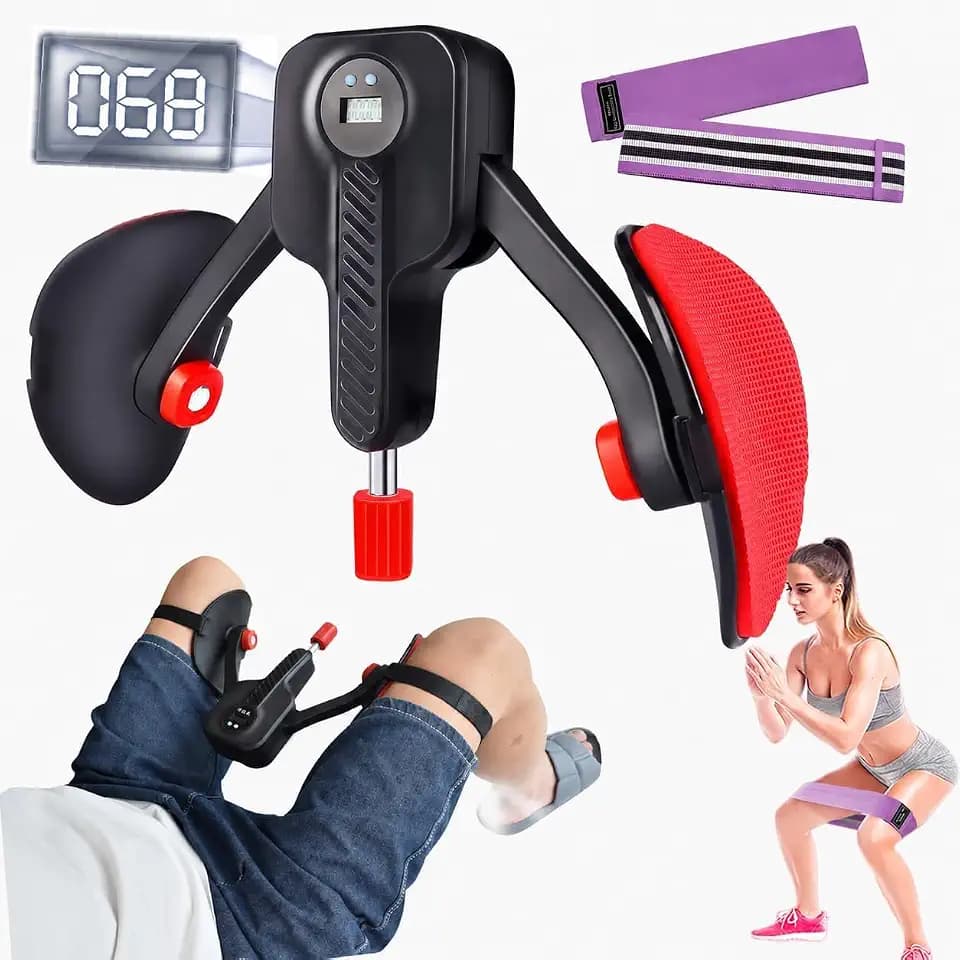 Thigh Trainer Kegel Exercise Adjustable Resistance 0-110 lbs Kegel Exerciser Pelvic Floor Muscle , Pelvic Floor Exercise Devices Trainer with Leg Straps,Inner Thigh Exerciser for Women Men