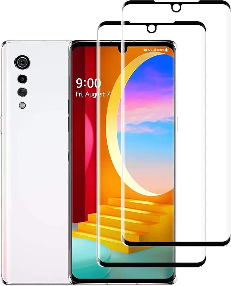 [2 Pack] Full Coverage Tempered Glass Screen Protector for LG Velvet 5G/LG G9, Easy to Install, [3D Curved] [HD Anti-Scratch ] [No-Bubble ] Screen Protector Compatible LG Velvet 5G/LG G9