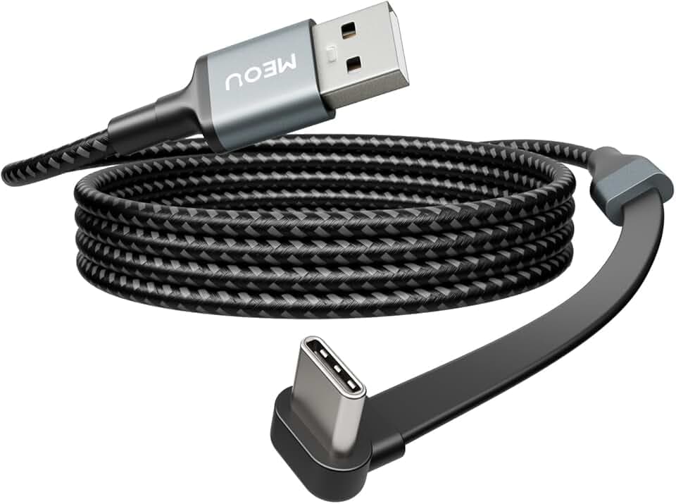 USB to USB C Cable 3.3ft, 60W Fast Charging, Right Angle USB A to USB C