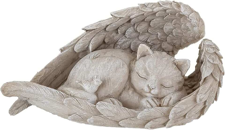Katze Hund Engel Haustier Denkmal Grab Marker Tribut Statue, Deko Haustier Gedenken Tier Garten Statue, Polyresin, Gedenkstein Katze/Hund, Hundeengel-Gedenkstatue erinnert