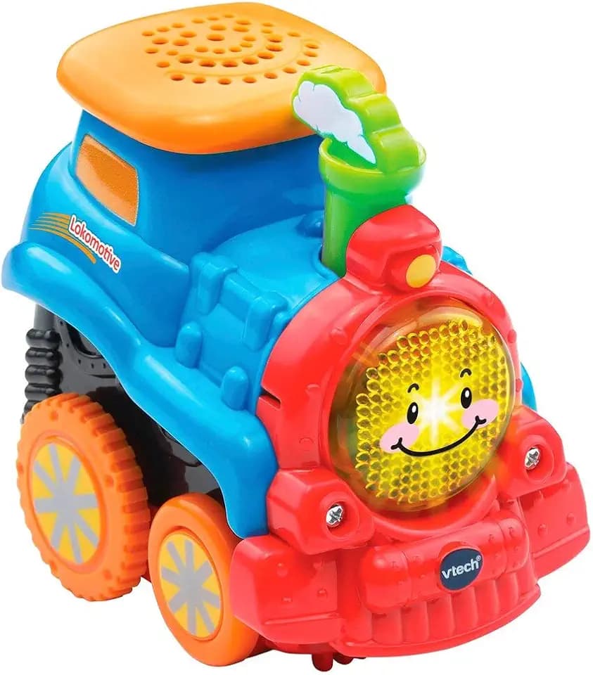VTech TUT TUT Baby Flitzer - Press and Go Lokomotive – Spielzeugauto mit Musik, aufleuchtender Taste und spannenden Geräuschen – Für Kinder von 1-5 Jahren
