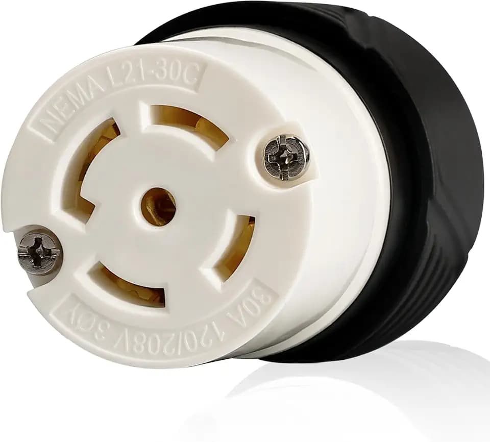 PLUGTUL NEMA L21-30C Locking Connector | Generator Twist Lock Adapter Female Connector, 30 Amp, 120/208 Volt, Industrial Grade, UL Listed