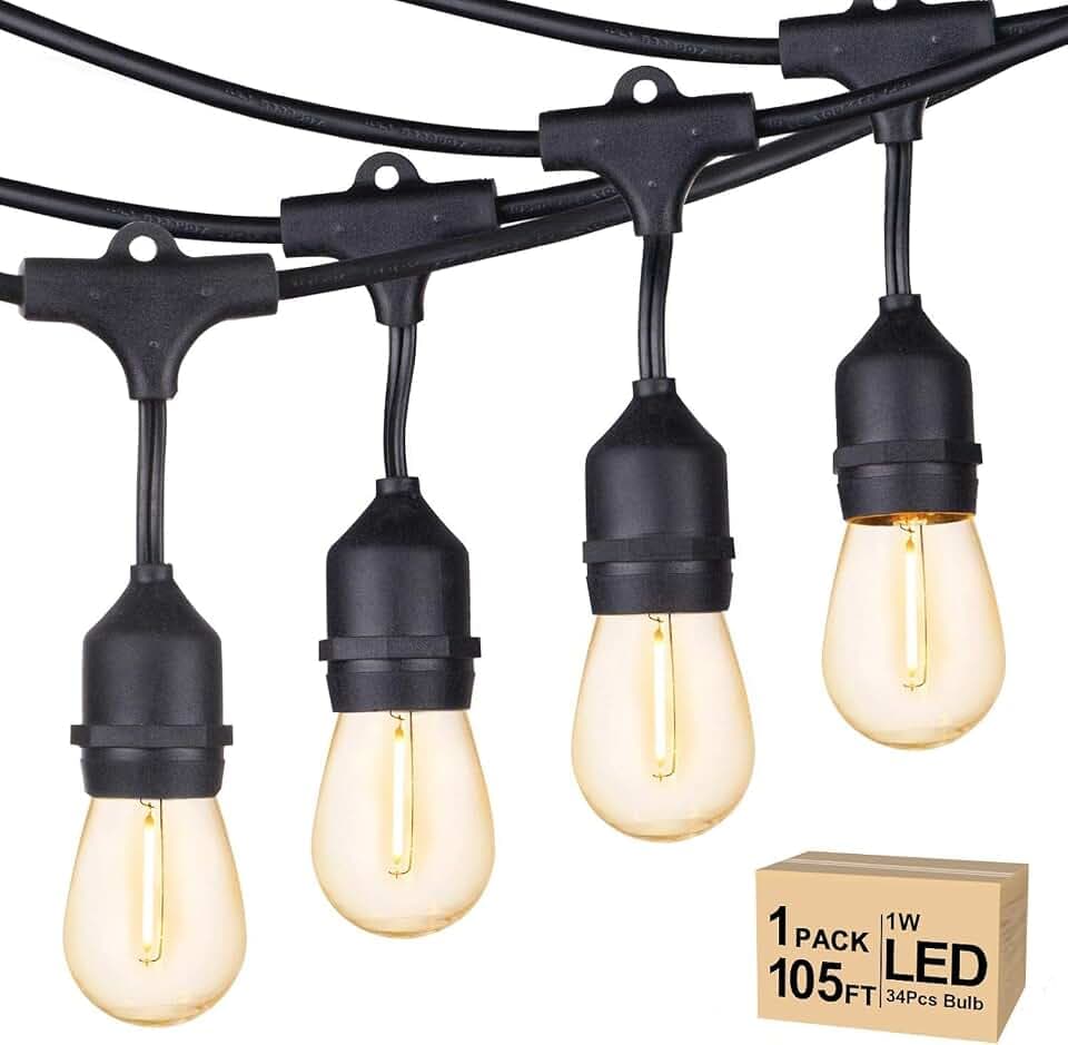 Svater Outdoor String Lights 105 FT Outside Waterproof Commercial Grade ETL