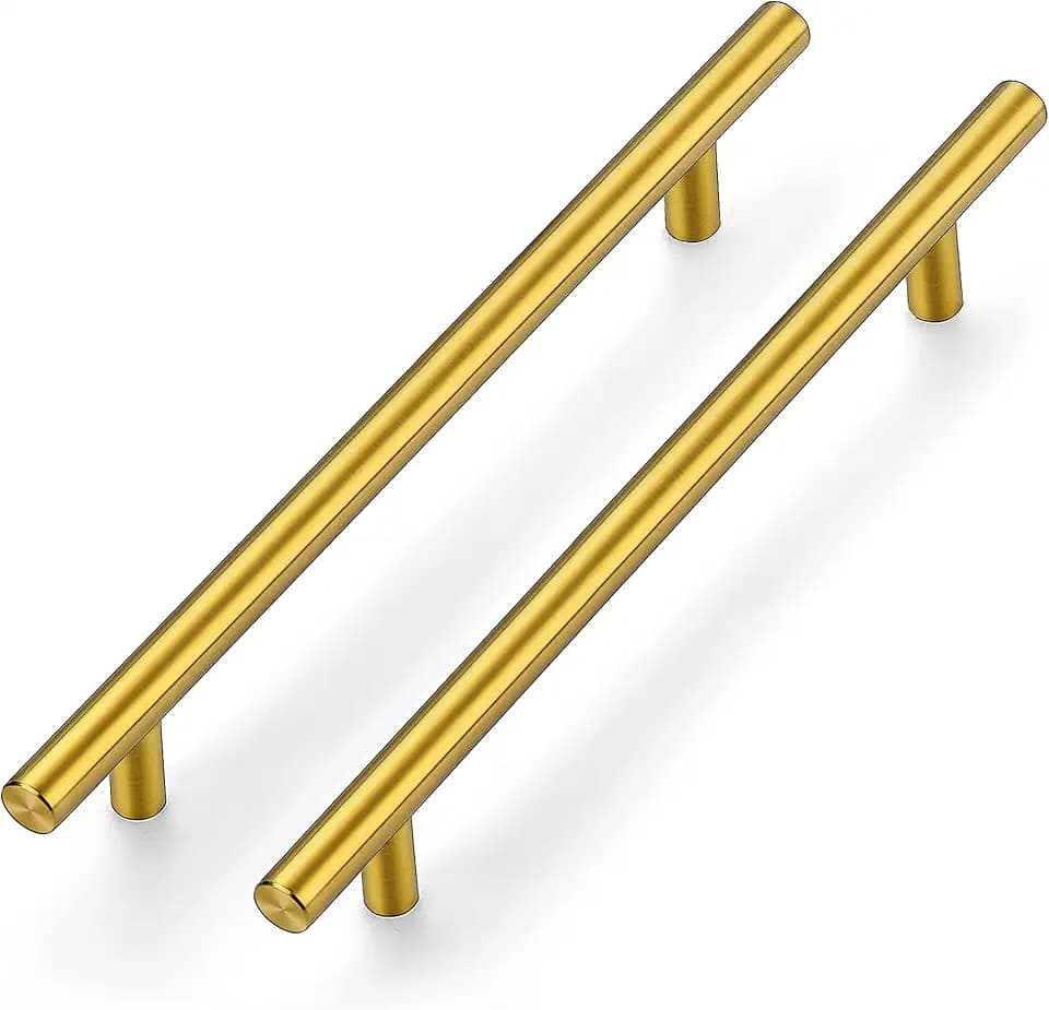 Ravinte Cabinet Pulls,10" Length,7-1/2" Hole Center,Brushed Brass,5 Pack