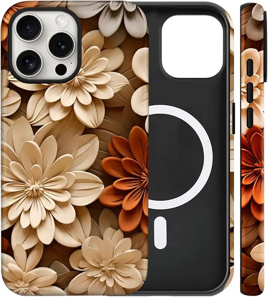 Magnetic for iPhone 13 Pro Case Cute Flower Phone Case, Bohemian