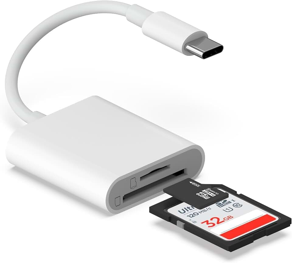 USB C SD Card Reader for iPhone 17/16/15, Android, Digital Camera Adapter iPhone, Sd Card Adapter for More Type C/USB-C Devices