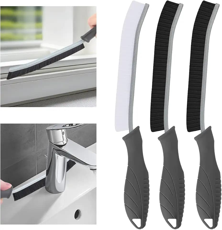 TQRR 3Pcs Hard Bristle Crevice Cleaning Brush-Thin Grout Scrub Brush