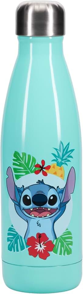 Stitch Trinkflasche - Offiziell lizenziertes Disney-Merchandise, Lilo & Stitch auslaufsichere Metallflasche für heiße & kalte Getränke, Geschenk für Stitch-Fans, 460 ml (15 Fl Oz)