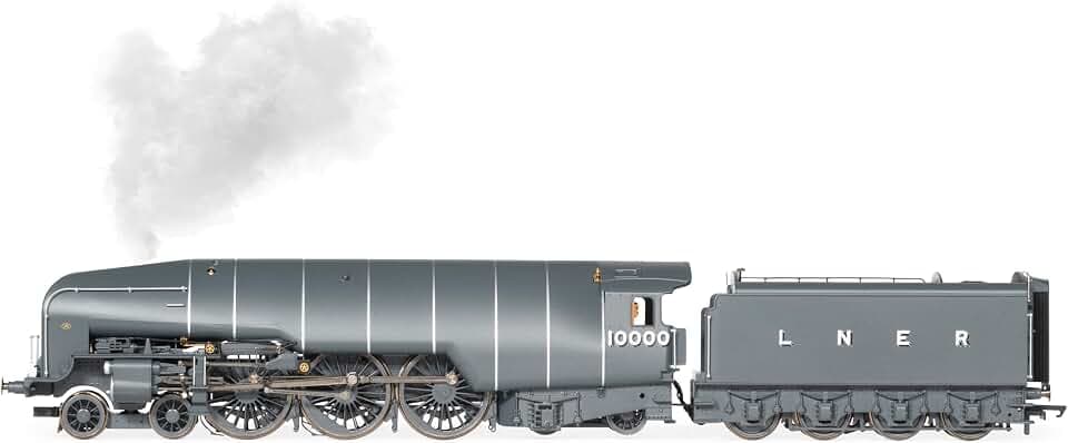 Hornby R30352SS LNER W1 Klasse 4-6-4 10000 Hush Hush mit Dampfgenerator – Dampflokomotiven der Epoche 3