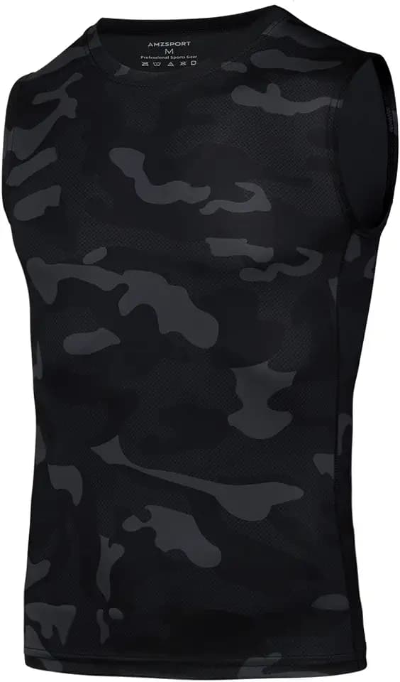 AMZSPORT Herren Kompressions-Tanktop Ärmellos Funktionsshirts Baselayer Unterhemd