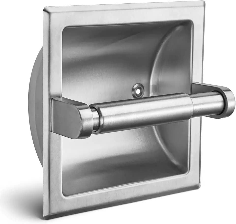 JunSun Toilettenpapierhalter, gebürstetes Nickel, Edelstahl, Toilettenpapierrollenhalter, moderner Taschentuchrollenhalter, Jumbo-Mega-Rollenhalter, hintere Montagehalterung im Lieferumfang enthalten
