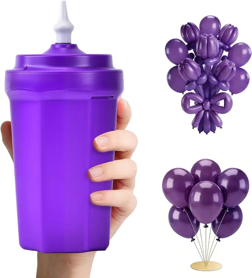 Portable Balloon Pump Electric, Rechargeable Cordless Balloon Pump Inflator for All Balloons, Latex 260q Foil Mylar Balloon Inflation, Quick-Fill Inflator& Deflator for Inflatables,Purple