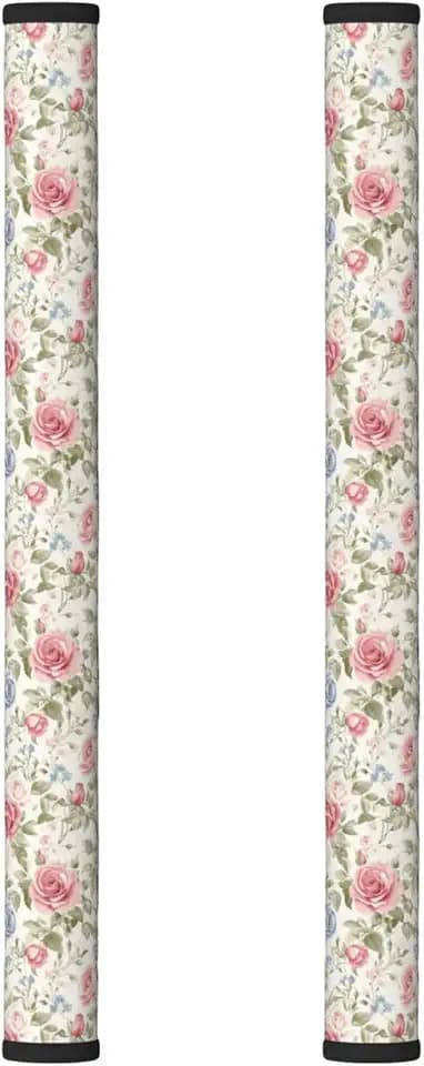 Refrigerator Handle Covers Flower Boho Rose Floral 2 Pack Fridge Door Handle Cover, Kitchen Appliance Handle Protector for Dishwasher, Oven, Microwave, Fits 3.5 to 4.3 Inch Circumference