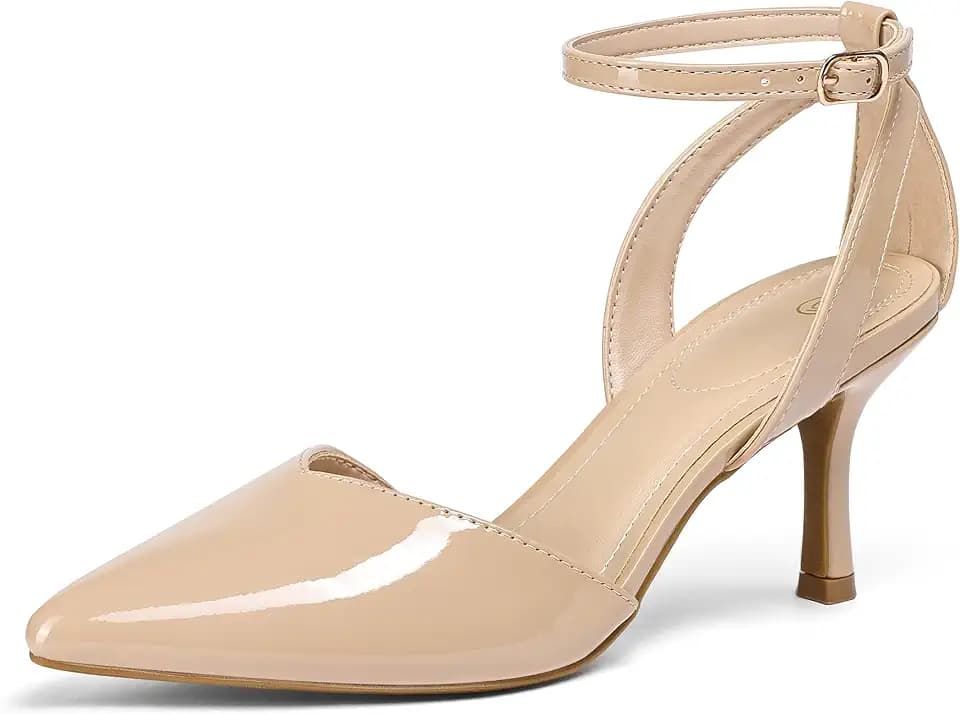 mysoft Women's Closed Toe Kitten Heels Comfortable Dress Pumps Shoes
