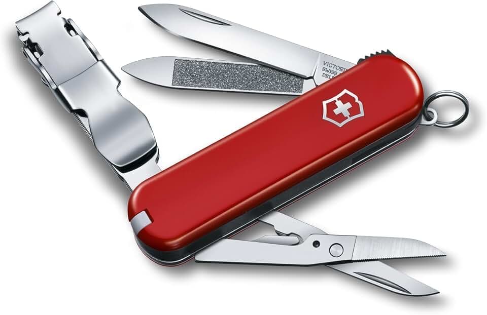 Victorinox Schweizer Taschenmesser, Nail Clip 580, Multitool, Maniküre, Pediküre, 8 Funktionen, Kleine Klinge, Nagelfeile, Rot