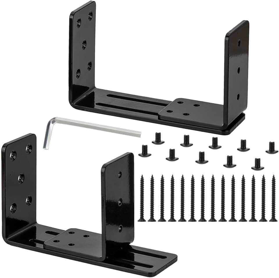Tür Barricade Klammern, verstellbar U Winkel Halterung, U Sicherheitstürschloss Halterung, für verstärkte Türschlösser, Außen und Innenschwing Türen, Tore, 2 x 4 Lumber (U-Typ)