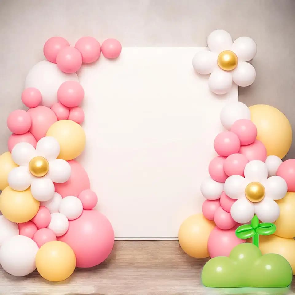 Babenest 6.6FT Square Wedding Arch Backdrop Cover Two-Sided, White