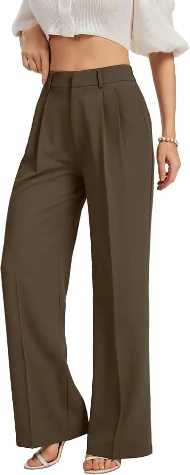 FUNYYZO Wide Leg Work Pants Women High Waist Trousers Business Outfits