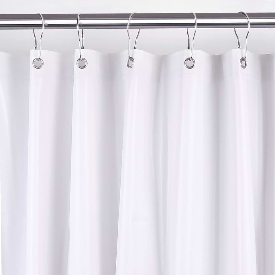 White Shower Curtain Liner,36 x 72 Inches Vinyl 10 G Heavy Duty Plastic Shower Curtain,Waterproof Weighted Bathroom Shower Liner