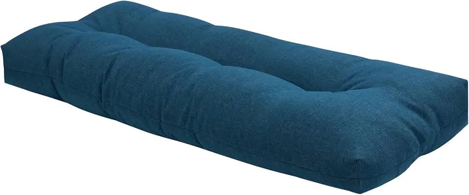 FUNHOME Outdoor Bench Cushion 48x18 inch with Non-Slip Grips,Porch Swing Cushion,Bench Pillow,Water Resistant Tufted Cushions for Patio Garden Furniture,Window Seat(Denim Blue)