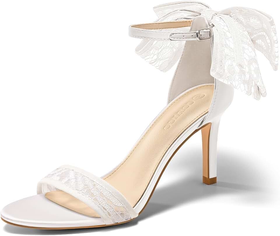 Coutgo Women's Open Toe Ankle Strap High Heel Sandals